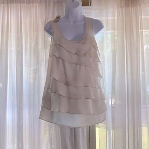 NWT Ann Taylor Sleeveless Ruffled Front Top Size4